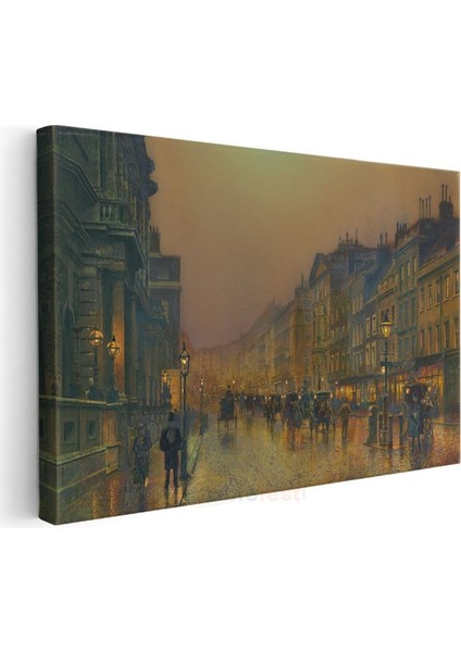 John Atkinson Grimshaw - Akşam Vakti Şehir Sokağı Kanvas Tablo