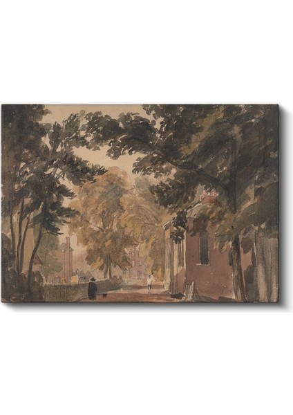 J.m.w. Turner - Ağaçlıklı Yol Manzarası Kanvas Tablo