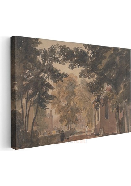 J.m.w. Turner - Ağaçlıklı Yol Manzarası Kanvas Tablo
