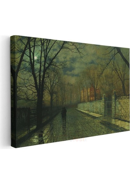 John Atkinson Grimshaw - Ay Işığında Yol Kanvas Tablo
