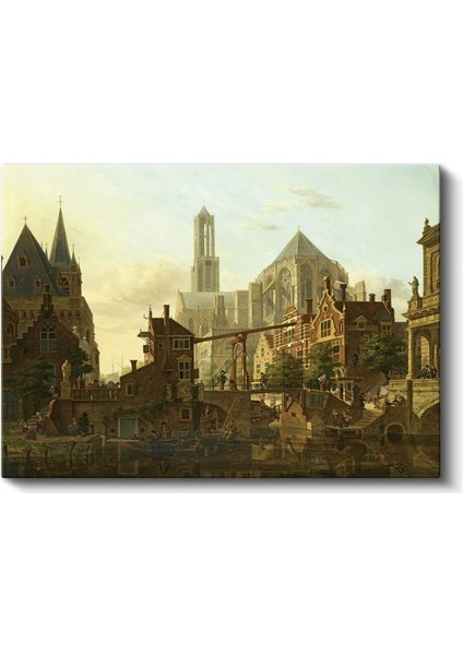 Jan Van Der Heyden - Orta Çağ Kent Manzarası Kanvas Tablo