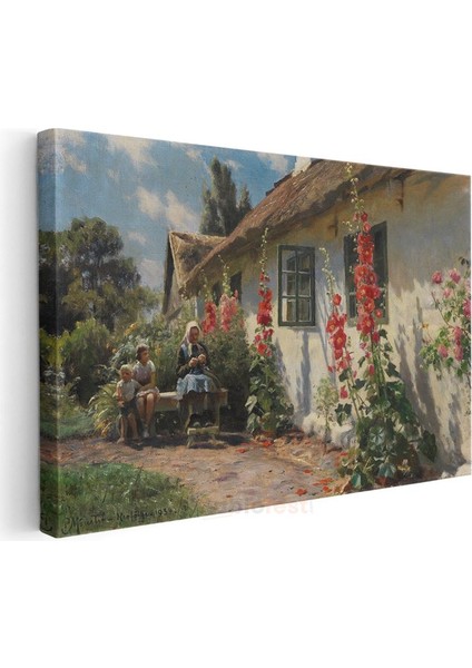 Peder Mørk Mønsted - Kır Evinde Yaz Günü Kanvas Tablo