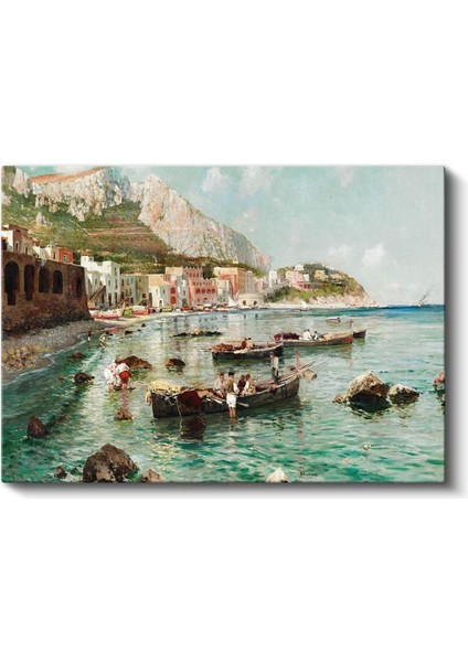 Federico Nerly - Capri Kıyıları Kanvas Tablo