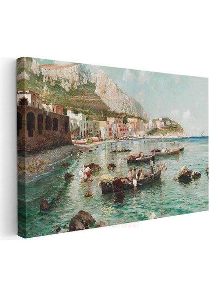 Federico Nerly - Capri Kıyıları Kanvas Tablo