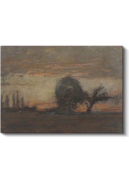 George Inness - Günbatımı Manzarası Kanvas Tablo