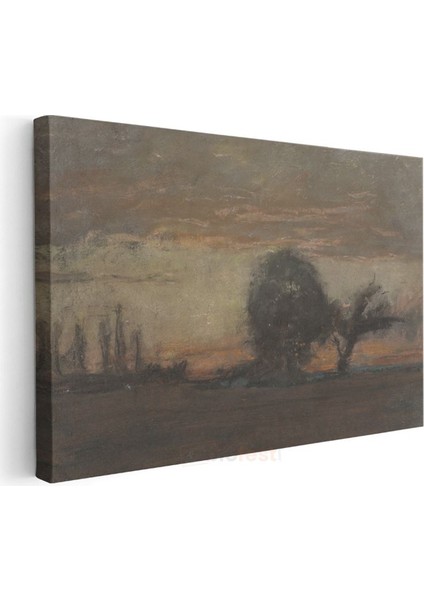 George Inness - Günbatımı Manzarası Kanvas Tablo