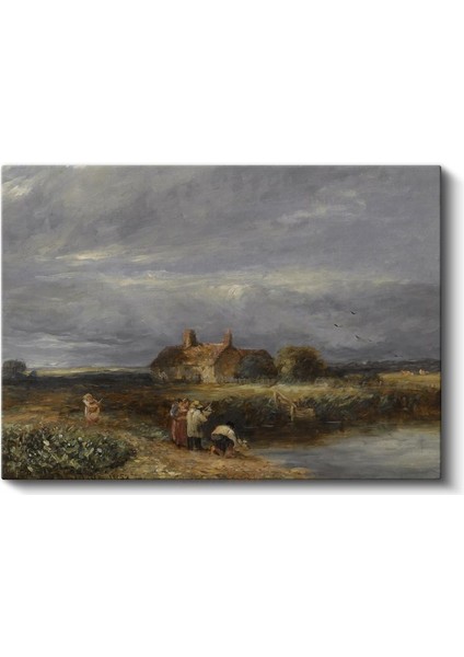 David Cox - Kır Evi Manzarası Kanvas Tablo