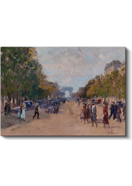 Jean Béraud - Champs-Élysées Bulvarı Kanvas Tablo