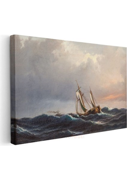 Ivan Aivazovsky - Fırtınalı Denizde Yelkenli Kanvas Tablo