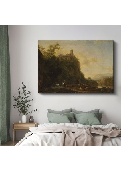 Claude Lorrain - Kayalıklarda Çoban Kanvas Tablo