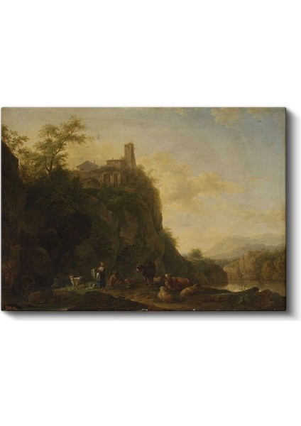 Claude Lorrain - Kayalıklarda Çoban Kanvas Tablo