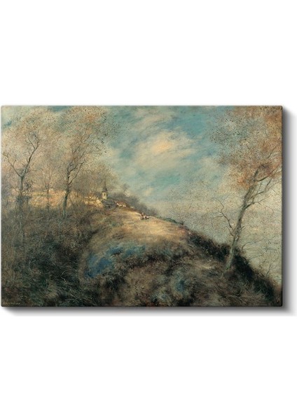 Jean-Baptiste-Camille Corot - Tepedeki Köy Kanvas Tablo