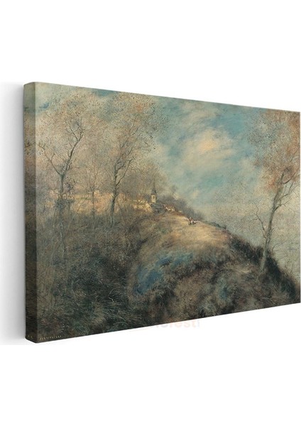 Jean-Baptiste-Camille Corot - Tepedeki Köy Kanvas Tablo