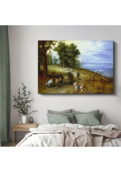 Jan Brueghel - Kırsal Yolda Yolculuk Kanvas Tablo