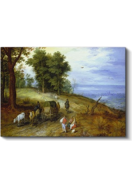 Jan Brueghel - Kırsal Yolda Yolculuk Kanvas Tablo