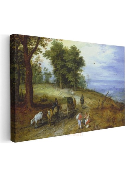 Jan Brueghel - Kırsal Yolda Yolculuk Kanvas Tablo