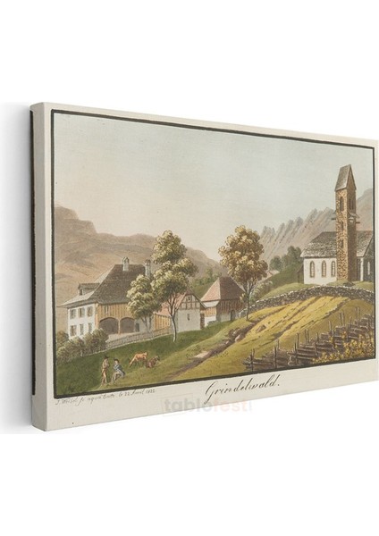Samuel Birmann - Grindelwald Manzarası Kanvas Tablo