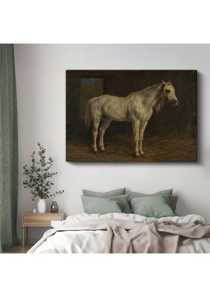 Rosa Bonheur - Beyaz At Kanvas Tablo