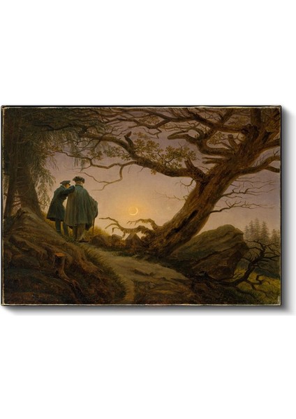 Caspar David Friedrich - Two Men Contemplating The Moon Kanvas Tablo fiyatları