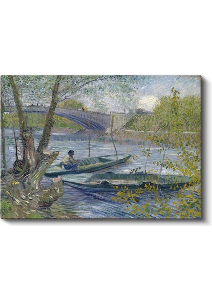 Vincent Van Gogh - Seine Nehri Üzerinde Balıkçı Tekneleri Kanvas Tablo fiyatları