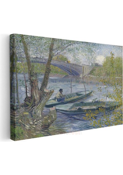 Vincent Van Gogh - Seine Nehri Üzerinde Balıkçı Tekneleri Kanvas Tablo modelleri