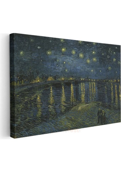 Vincent Van Gogh - Rhône Üzerinde Yıldızlı Gece Kanvas Tablo modelleri