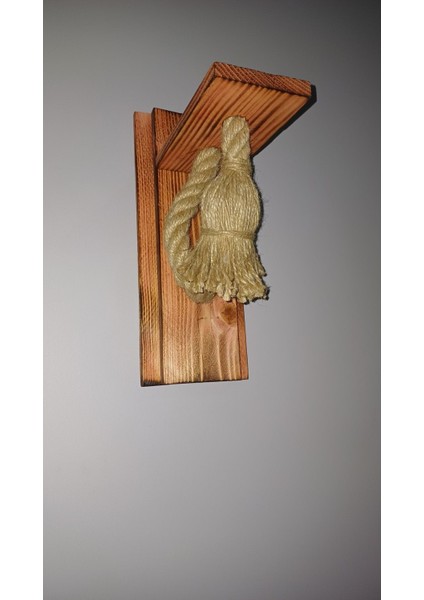 Ahşap Halat Aplik Duvar Lambası