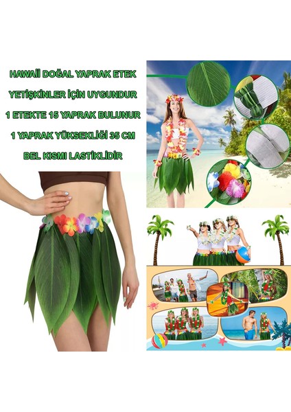 Tropikal Esintili Hawaii Yapraklı Parti Eteği Yetişkin Boy (4741)