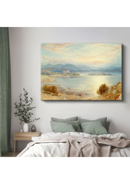 J.m.w. Turner - Göl Manzarası ve Kale Kanvas Tablo