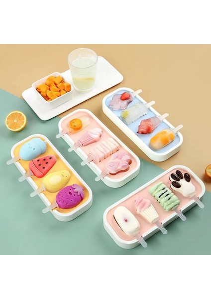 Dondurma Kalıbı Gıda Sınıfı Silikon Ev Yapımı Popsicle Modeli Yapın (Yurt Dışından)
