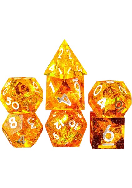 Çokyüzlü Zar Seti 7 Parça Keskin El Yapımı Zar Seti Rpg Mtg Masa Oyunları Için Keskin Kenarlı D&d Pathfinder, Parlak Turuncu (Yurt Dışından)