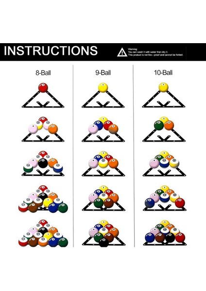 6 Adet Sihirli Top Rafı Tutucu Levha Bilardo Üçgen Ipucu Aksesuarları Sihirli Top Rafı 8, 9 ve 10 Top (Yurt Dışından) fırsatları