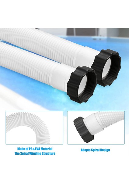 2 Adet Havuz Pompası Yedek Hortum 5 Inç Çap 59 Inç Uzun Havuz Filtresi Pompası Hortumu Intex 29060E Filtre Pompaları (Yurt Dışından) fırsatları