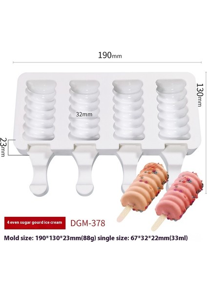 Dondurma Kalıbı Ev Gıda Sınıfı Yumuşak Silikon Ev Yapımı Popsicle Çubuk Modeli (Yurt Dışından)