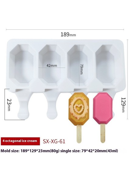 Dondurma Kalıbı Ev Gıda Sınıfı Yumuşak Silikon Ev Yapımı Popsicle Çubuk Modeli (Yurt Dışından)