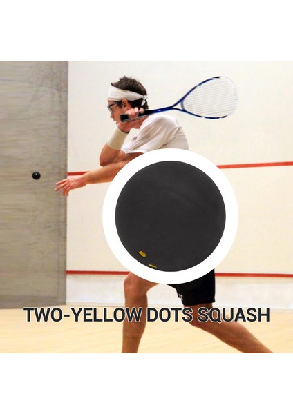 Squash Topu Iki Sarı Nokta Düşük Hız Sporları Lastik Toplar Profesyonel Oyuncu Yarışması Squash (2 Adet) (Yurt Dışından)