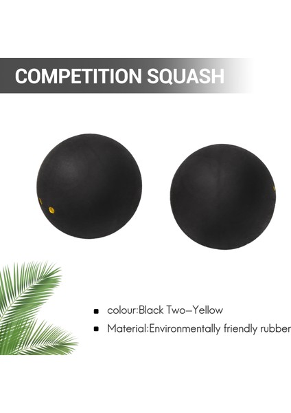 Squash Topu Iki Sarı Nokta Düşük Hız Sporları Lastik Toplar Profesyonel Oyuncu Yarışması Squash (2 Adet) (Yurt Dışından)