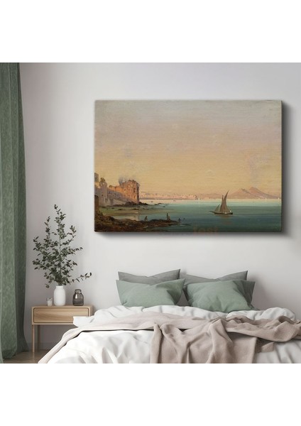 Claude Lorrain - Napoli Körfezi ve Vezüv Manzarası Kanvas Tablo