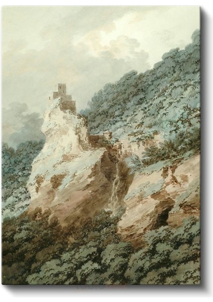 J.m.w. Turner - Tepe Üzerindeki Kale Kalıntıları Kanvas Tablo