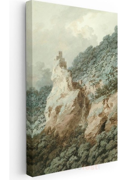 J.m.w. Turner - Tepe Üzerindeki Kale Kalıntıları Kanvas Tablo