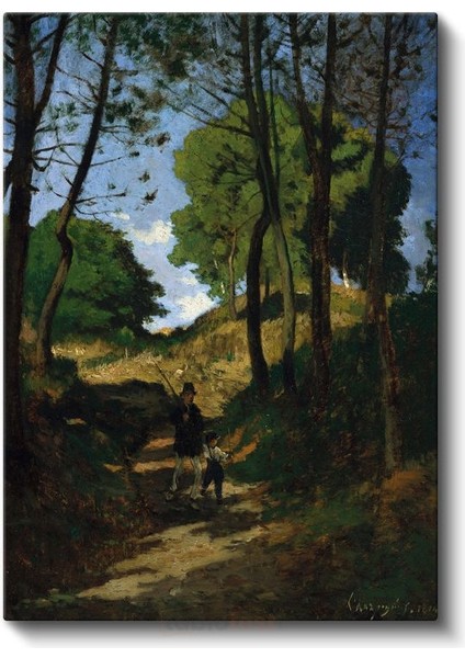 Jean-Baptiste-Camille Corot - Ormanda Yolculuk Kanvas Tablo