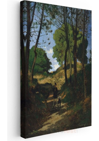 Jean-Baptiste-Camille Corot - Ormanda Yolculuk Kanvas Tablo