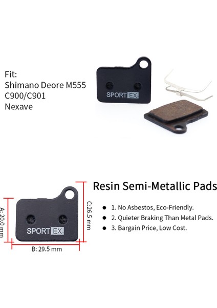 Shımano Deore Lx M550, M555, C900/C901, Nexave Kaliper, Reçine Spor Ex Için 4 Çift Bisiklet Disk Fren Balatası (Yurt Dışından)