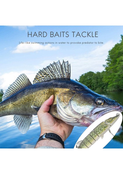 20 cm 40G Gerçekçi Çok Eklemli 8-Segment Pike Muskie Balıkçılık Cazibesi Swimbait Crankbait Sert Yem Balık Oltası Mücadele Armygreen (Yurt Dışından)