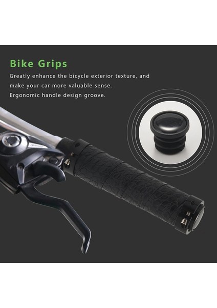 Bisiklet Gidon Sapları Bisiklet Kolu Sapları Kaymaz Çift Kilit Bisiklet Gidon Mtb Yol Bisikleti Scooter Katlanır Siyah (Yurt Dışından)
