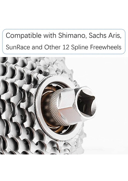Bisiklet Filibir Sökme Onarım Kilitleme Aracı, Shimano, Sunrace ve Diğer 12 Spline Filibir ile Uyumlu (Yurt Dışından)