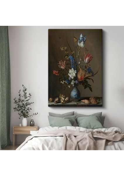 Balthasar Van Der Ast - Çiçekler ve Deniz Kabukları Kanvas Tablo