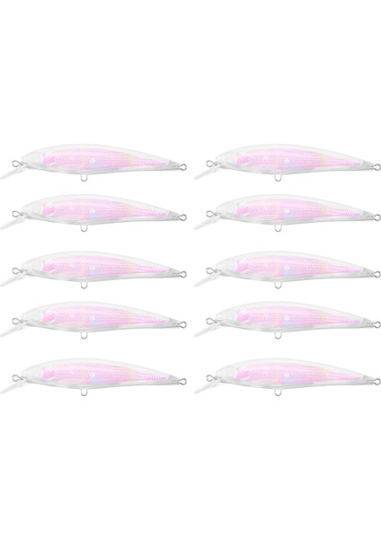 10 Adet Şeffaf Yemler Boş Sert Yemler 3D Boyasız Balıkçılık Cazibesi Organları Minnow Wobblers (Yurt Dışından)