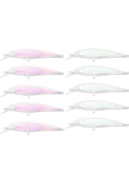 10 Adet Şeffaf Yemler Boş Sert Yemler 3D Boyasız Balıkçılık Cazibesi Organları Minnow Wobblers (Yurt Dışından) modelleri