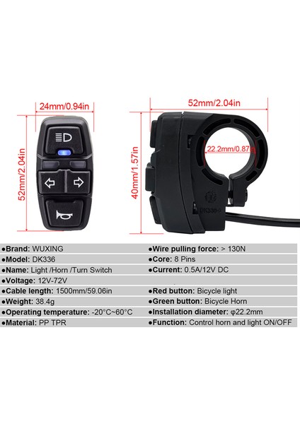 Elektrikli Bisiklet 36V 48V Far Ön Farlar Arka Farlar Arka Uyarı Işıkları LED Gece Spot Far Bisiklet Parçası (Yurt Dışından) fiyatları
